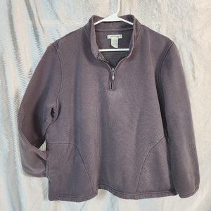 Women's XL Orvis Dusty Mauve/Lavender 1/4 zip Pullover with pockets "Sherpa" int